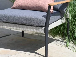 Gartenlounge Alila 5-teilig Alu Rope mit Teak anthrazit|Moon Dust