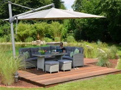 Garten Lounge Set Dining-Ecke Tobago light-grey