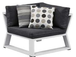 Garten Lounge Set Ecke Lovina white 5-teilig
