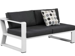 Garten Lounge Set Ecke Lovina white 5-teilig