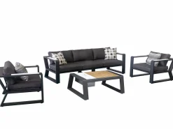 Garten Lounge Set Lovina anthracite 4-teilig