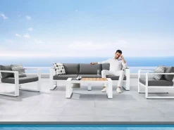 Garten Lounge Set Lovina white 4-teilig
