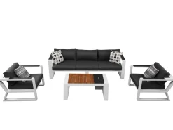 Garten Lounge Set Lovina white 4-teilig