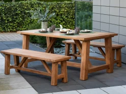 Gartenmöbel Set Woodie Biergarten Teakholz 3-teilig