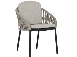 Gartensessel Dining-Sessel Luzern Alu anthrazit Rope cream