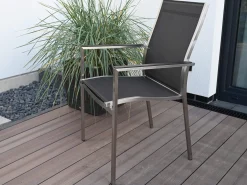 Gartenstuhl Edelstahl Stapelsessel Palladium silvergrey