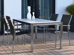 Gartenstuhl Edelstahl Stapelsessel Palladium silvergrey