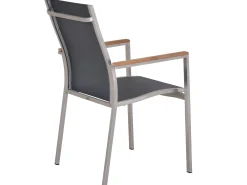 Gartenstuhl Edelstahl Stapelsessel Palladium Teak silvergrey