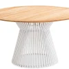 Gartentisch Acore Alu ivory Teakholz Ø140cm