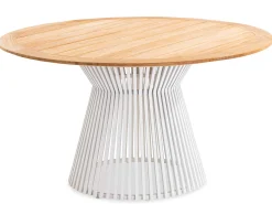 Gartentisch Acore Alu ivory Teakholz Ø140cm