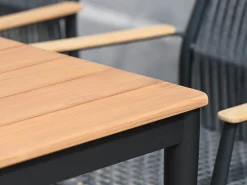 Gartentisch Alila Alu anthrazit mit Teakholz 160x90cm