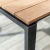 Gartentisch FLOAT 140x70cm Alu anthrazit Teakholz Tischplatte