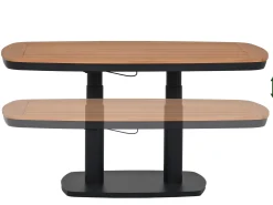 Gartentisch höhenverstellbar Seattle Alu anthrazit Teakholz 135x83cm