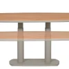 Gartentisch höhenverstellbar Seattle Alu Graubeige Teakholz 135x83cm