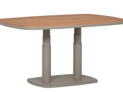Gartentisch höhenverstellbar Seattle Alu Graubeige Teakholz 135x83cm