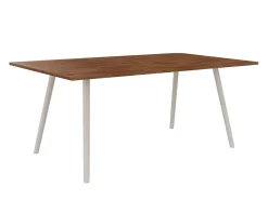 Gartentisch Interno Rundrohr Alu greige Teakholz 180x100cm