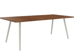 Gartentisch Interno Rundrohr Alu greige Teakholz 220x100cm