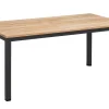 Gartentisch LINE 160x95cm Alu schwarz matt Teakholz Tischplatte