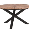 Gartentisch Rhodium Teak Edelstahl anthrazit Ø134cm