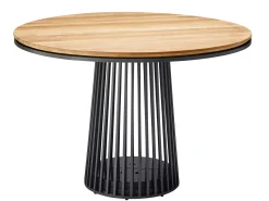 Grid Dining Tisch Alu anthracite Teakholz