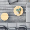 Grid Lounge- und Beistelltisch Alu anthracite Teak