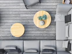 Grid Lounge- und Beistelltisch Alu anthracite Teak
