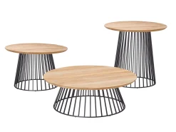 Grid Lounge- und Beistelltisch Alu anthracite Teak