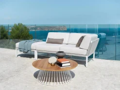 Grid Lounge- und Beistelltisch Alu white Teak