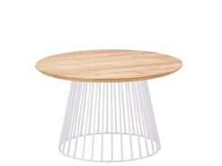 Grid Lounge- und Beistelltisch Alu white Teak