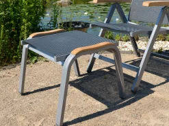 Hocker Bayern Teak silber-darkgrey