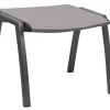 Hocker Kari Alu anthrazit Textilenbezug silber