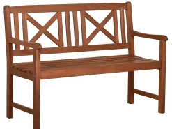 Holz Gartenbank Marius mit Kreuzmuster 2-Sitzer