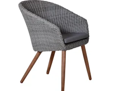Holz Geflecht Dining Sessel Fernando light-grey