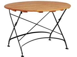 Holz Klapptisch Maja Flachstahl-Robinie Ø110cm