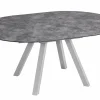 HPL Ausziehtisch Ø120/120x170cm rund oval Alu silber HPL anthrazit