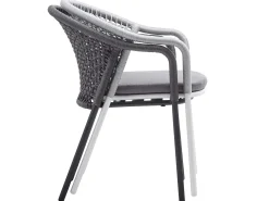 Jooy Stapelsessel String-Flex white inkl. Sitz-Polster anthracite