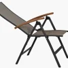 Klappsessel "Azora" Alu anthrazit mit Teak-Armlehnen