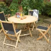 Klappstuhl Fairchild Teak Textilene® schwarz