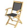 Klappstuhl mit Armlehnen Fairchild Teak Textilene® schwarz