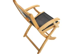 Klappstuhl mit Armlehnen Fairchild Teak Textilene® schwarz