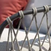 Klea Lounge-Sessel Alu anthrazit mit Kordel Stone Kissen perlgrau