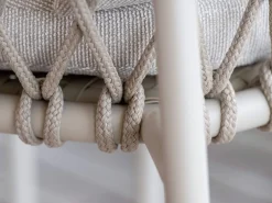 Klea Sessel Alu greige mit Kordel greige Kissen Vanilla
