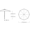 Kurbel Sonnenschirm Easy-Allround Ø270cm anthrazit/hellgrau meliert