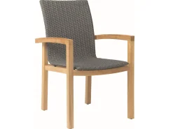 Leah Sessel Teak mit Synthetikfaser steingrau