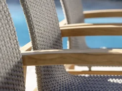 Leah Sessel Teak mit Synthetikfaser steingrau