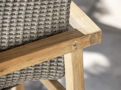 Leah Sessel Teak mit Synthetikfaser steingrau