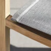 Leah Sessel Teak mit Textilenbezug Leinen grau