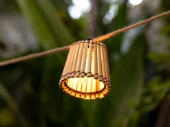 Lichterkette Okinawa Bambus Solar & Akku 10 LED Birnen 800cm