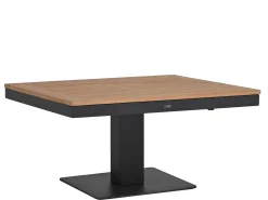 Lift-Tisch Levaro Teakholz Alu anthrazit 90x90cm