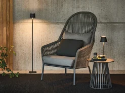 Loop Lounge Sessel Hochlehner Alu anthracite String-Flex anthracite